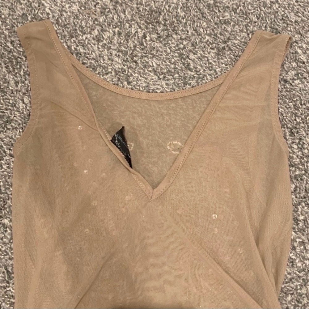 Windsor Nude Beaded Mesh Bodysuit - Picture 6 of 8